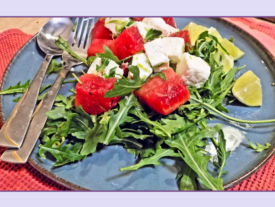 Watermelon & goats cheese salad